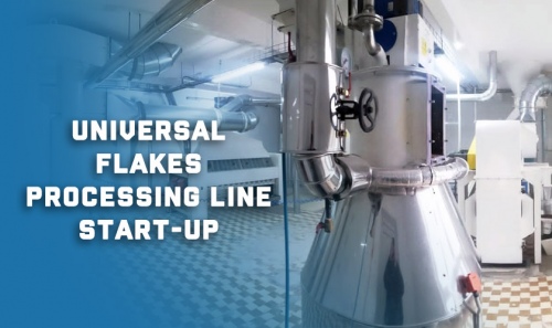 Universal flakes processing line start-up